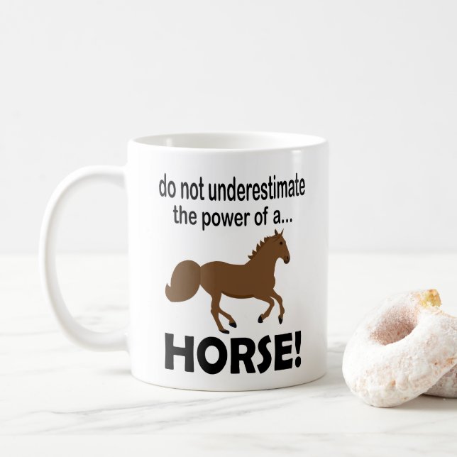Caneca De Café Cavalo Animal Engraçado  (Com Donut)