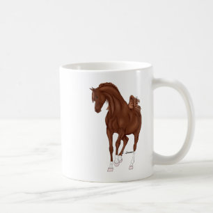 Caneca De Café Cavalo Árabe Castanho Animado