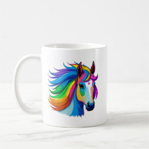 Caneca De Café Cavalo Arco-Íris