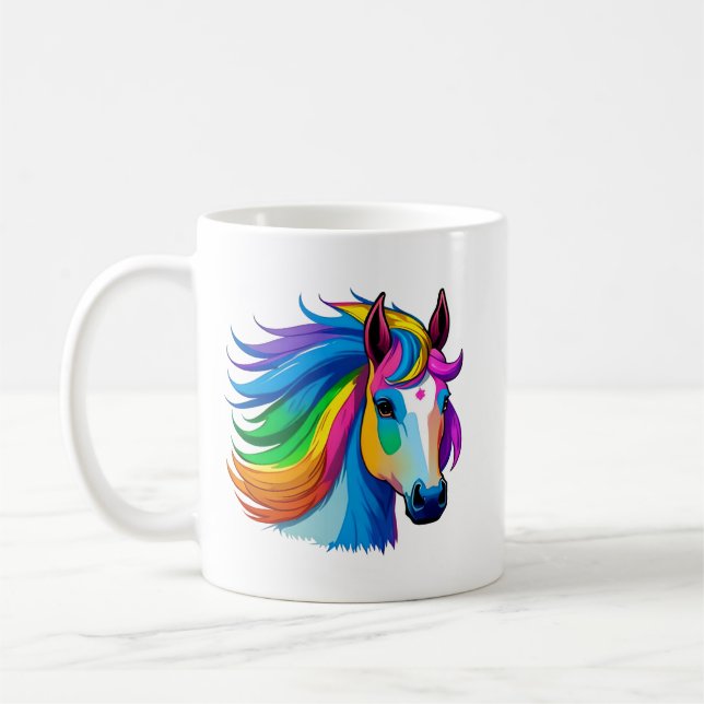 Caneca De Café Cavalo Arco-Íris (Esquerda)