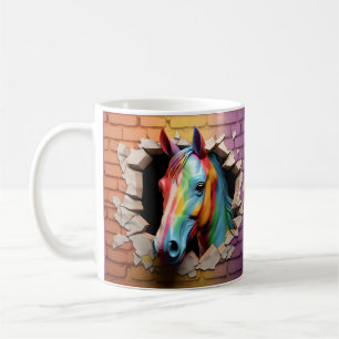 Caneca De Café Cavalo Arco-Íris Saindo