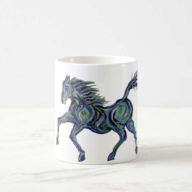 Caneca De Café Cavalo Azul Pintado (Centro)