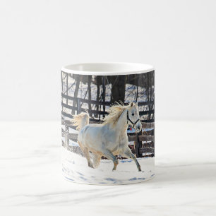 Caneca De Café Cavalo branco de galope