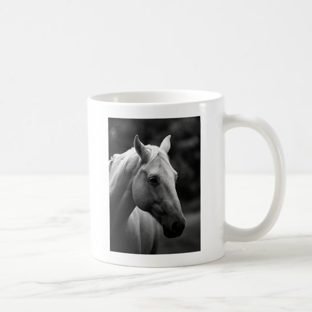 Caneca De Café Cavalo Branco Negro (Direita)
