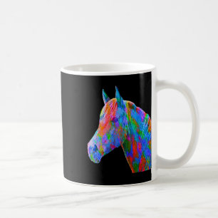 Caneca De Café Cavalo Colorido Horse-back Andando Sobre Artsy Ho