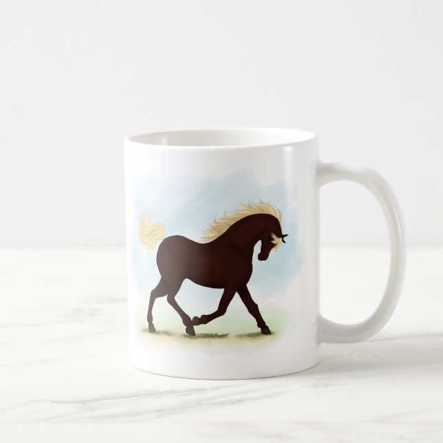 Caneca De Café Cavalo das Montanhas Rochosas Equestre (Direita)
