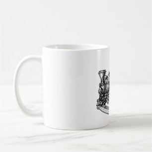 Caneca De Café Cavalo de Balanço Vitoriano Gravura Berçário Antig