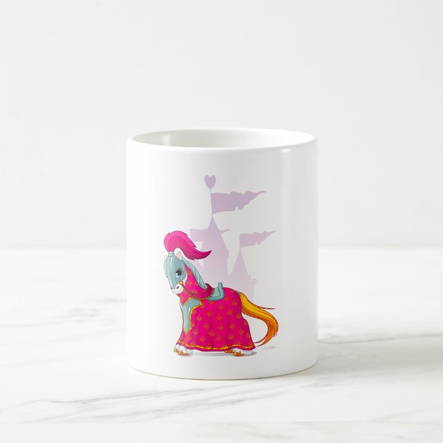 Caneca De Café Cavalo de Cavaleiro Medieval em Armadura Fantasia (Criador carregado)