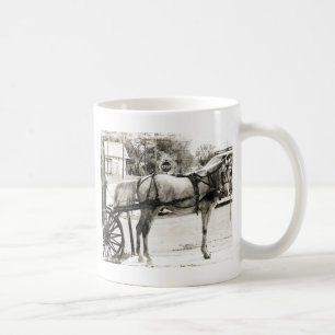 Caneca De Café Cavalo de cinza em Preto e Branco