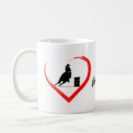 Caneca De Café Cavalo de Corrida de Barrel Silhouette Personaliza