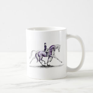 Caneca De Café Cavalo de Dressage em Trot Piaffe
