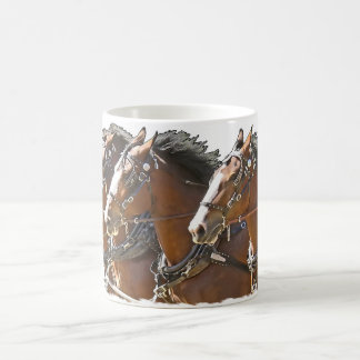Caneca De Café Cavalo de esboço de quatro lado a lado Clydesdale