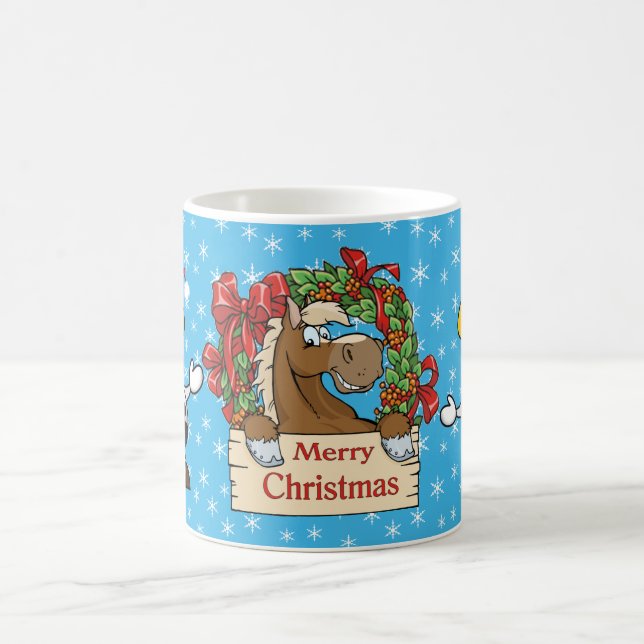 Caneca De Café Cavalo De Natal Do País Com Fina E Vacas (Centro)