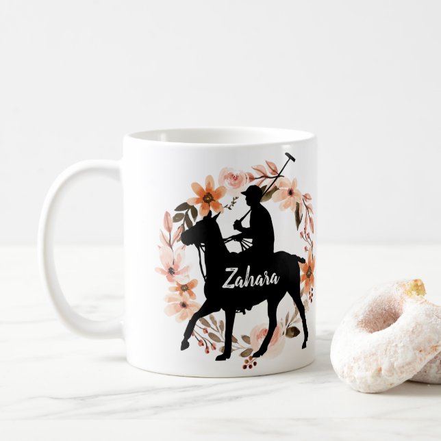 Caneca De Café Cavalo de nome personalizado (Com Donut)