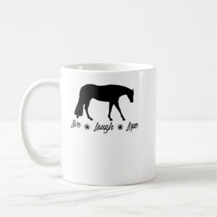 Caneca De Café Cavalo de Prazer Ocidental Equestrian Live Laugh L