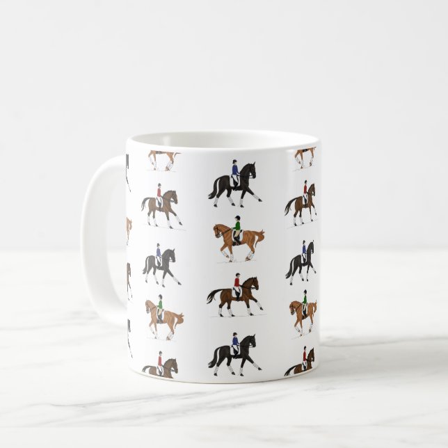 Caneca De Café Cavalo do adestramento (Frente Esquerda)