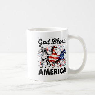 Caneca De Café Cavalo do Dia da Independência da América deus abe