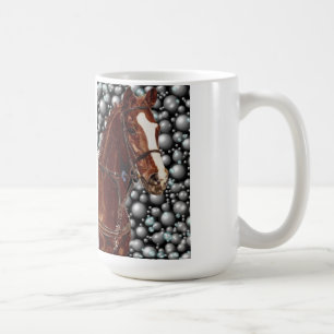 Caneca De Café Cavalo do puro-sangue com arte das bolhas