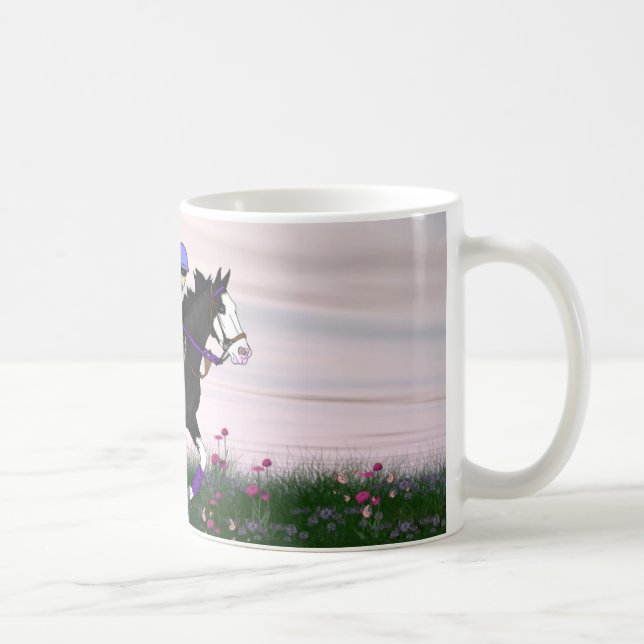 Caneca De Café Cavalo e Cavaleiro com Pintura Facial Lisa (Direita)