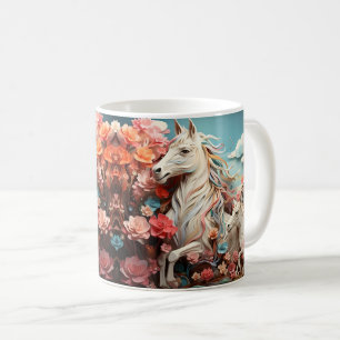 Caneca De Café Cavalo e floresta, Presente Equestre, Cavalgar