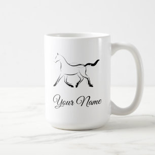 Caneca De Café Cavalo elegante a preto