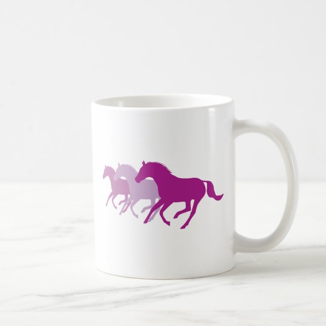 Caneca De Café Cavalo em Execução (Roxo) (Direita)