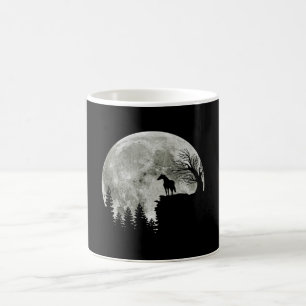 Caneca De Café Cavalo Em Montanha Espantada Lua De Halloween