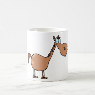 Caneca De Café Cavalo Engraçado e Bobo Cavalo Marrom Tolo