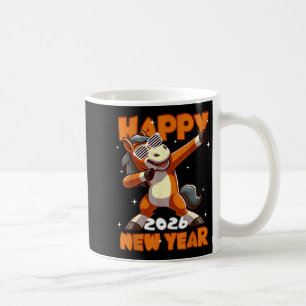 Caneca De Café Cavalo Engraçado Fazendo Dabbing Feliz Ano Novo Lu