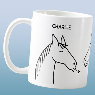 Caneca De Café Cavalo Engraçado Personalizado