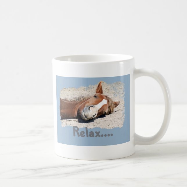 Caneca De Café Cavalo engraçado: Relaxe (Direita)