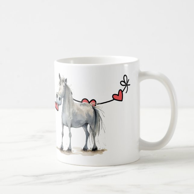Caneca De Café Cavalo feliz dia de os namorados (Direita)