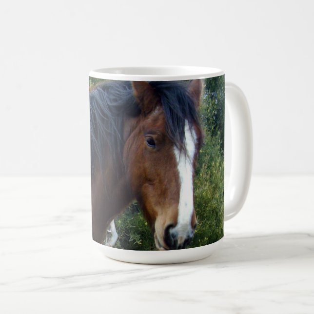 Caneca De Café Cavalo Grande Brown Clydesdale, (Frente Esquerda)