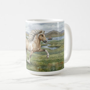Caneca De Café Cavalo Islandês Pinto Carismático aquarela