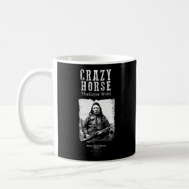 Caneca De Café Cavalo Louco-Lakota Chefe-Guerreiro-Sioux-American (Esquerda)