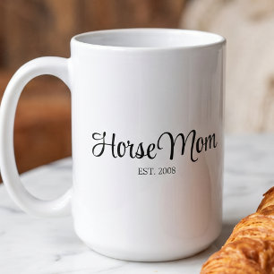 Caneca De Café Cavalo Mãe Estabelecida Rota Negra