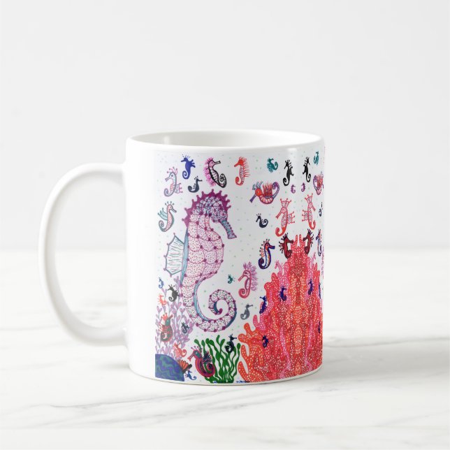 Caneca De Café Cavalo-marinho Design  (Esquerda)