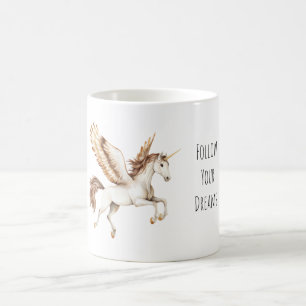 Caneca De Café Cavalo-marinho Unicórnio Marrom Creme