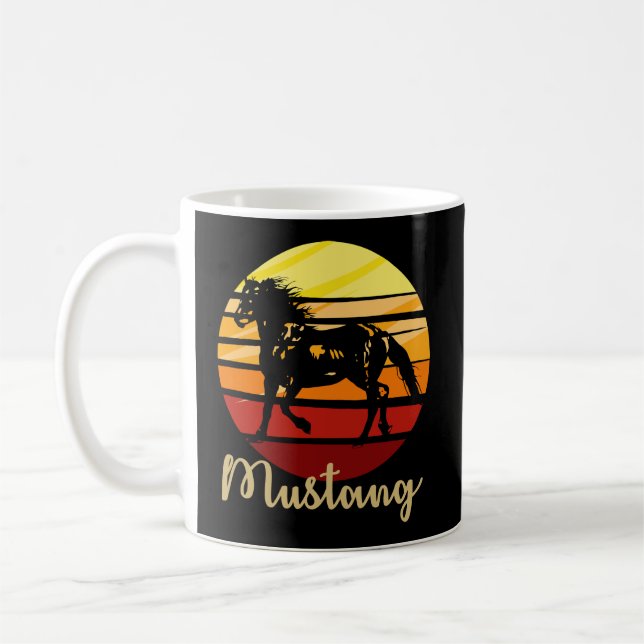 Caneca De Café Cavalo Mustang Correndo Ao Sol (Esquerda)