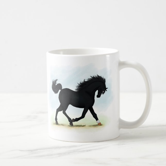 Caneca De Café Cavalo Negro com Estrela e Meia (Beleza Negra) (Direita)