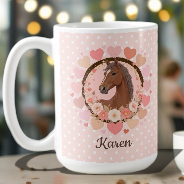 Caneca De Café Cavalo no Dia dos Namorados (Celebrate in style with this charming birthday invitation featuring a beautiful horse design. 
)