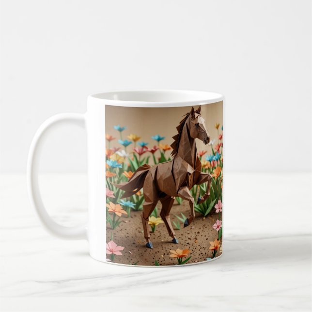 Caneca De Café Cavalo Origami (Esquerda)
