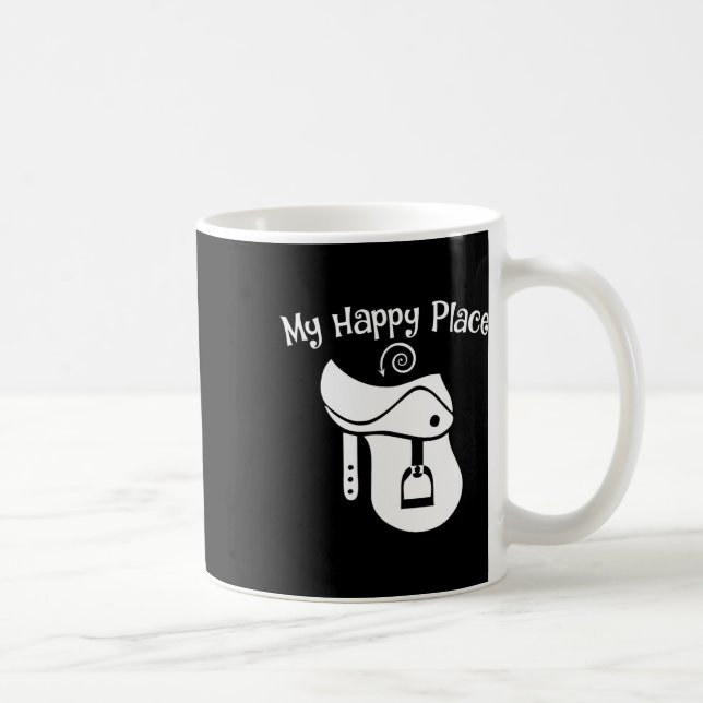 Caneca De Café Cavalo Passa Meu Lugar Feliz Saddle Equestrian Tee (Direita)