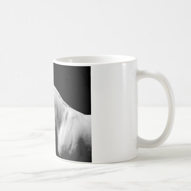 Caneca De Café Cavalo Preto e Branco (Direita)