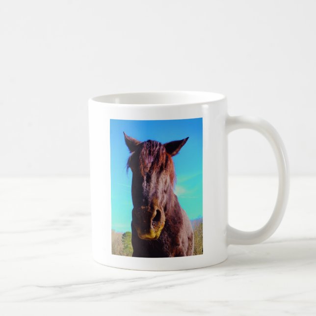 Caneca De Café Cavalo Roxo com Boca Verde (Direita)
