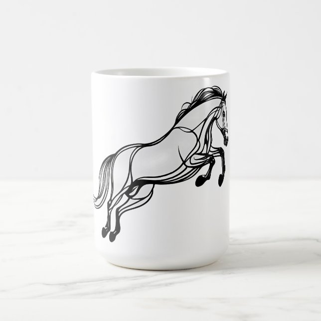 Caneca De Café Cavalo Salto Negro E Branco (Centro)