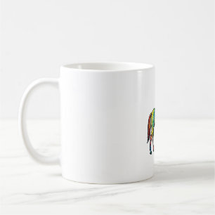 Caneca De Café Cavalo Tie Dye Ilustração Antiga Arte Vetorial