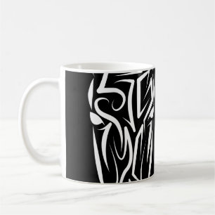 Caneca De Café Cavalo Tribal Negro e Branco
