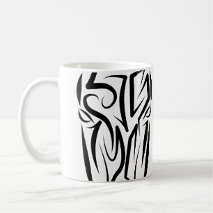 Caneca De Café Cavalo Tribal Negro e Branco