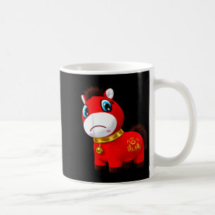 Caneca De Café Cavalo Triste Chorando Vermelho Kawaii Zodíaco 202